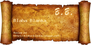 Blaha Blanka névjegykártya